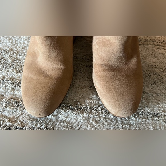 Like New Sam Edelman Suede Leather Tan Camel Boots Shoes Cowgirl Booties - Picture 5 of 12